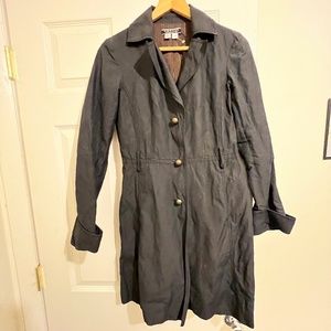 27” Black Peruvian Connection Black Trench Coat Size 2 Free Ship Jacket